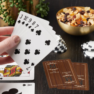 Personalisiertes individuelles rustikales Holzkorn Spielkarten