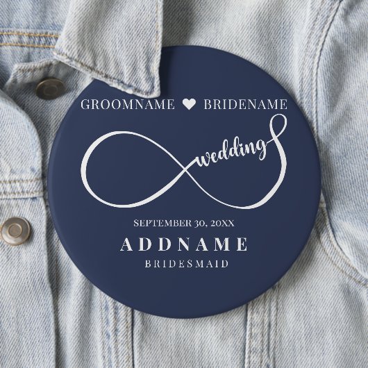 Personalisiertes Infinity-Hochzeitsgeschenk Button (Beispiel)