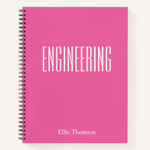 Personalisiertes Ingenieur-Graphenpapier Rosa Name Notizblock