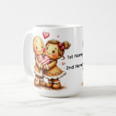 Personalisiertes Ingwerbrot-Paar Kaffeetasse (Vorderseite Links)