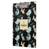 Personalisiertes Initial- und Namensdinosaurier-Mu Klemmbrett (Links)