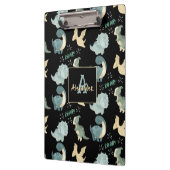 Personalisiertes Initial- und Namensdinosaurier-Mu Klemmbrett (Links)