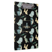 Personalisiertes Initial- und Namensdinosaurier-Mu Klemmbrett (Rechts)