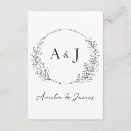 Personalisiertes Initialen-Design Begleitkarte
