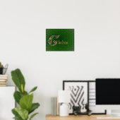 Personalisiertes Initialen-Monogramm C mit Gänsebl Poster (Heimbüro)