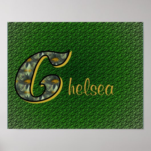 Personalisiertes Initialen-Monogramm C mit Gänsebl Poster (Vorne)