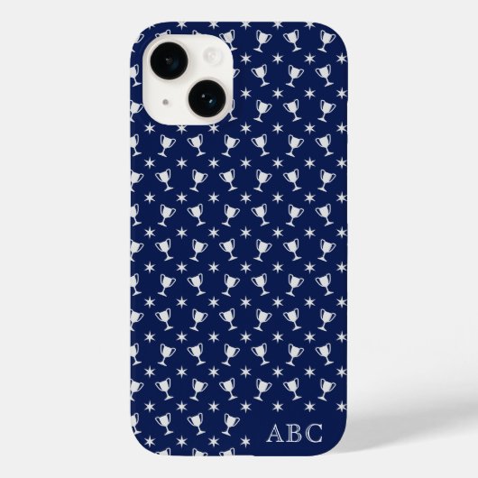 Personalisiertes Initialen-Sportstrophäenmuster Case-Mate iPhone Hülle (Rückseite)