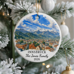 Personalisiertes Innsbruck-Keramik-Ornament, Benut Keramik Ornament