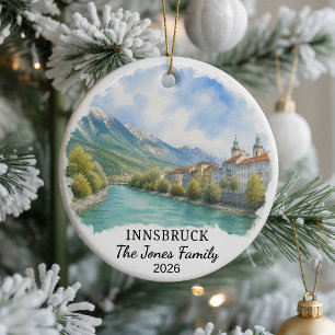 Personalisiertes Innsbruck-Keramik-Ornament, Benut Keramik Ornament