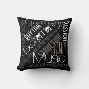 Personalisiertes Inspirations-Musik-Schwarzes, Kissen