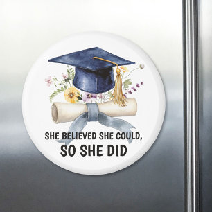 Personalisiertes Inspirationszitat Florales Abschl Magnet