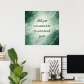Personalisiertes Inspirationszitat – Grüner Marmor Poster (Heimbüro)