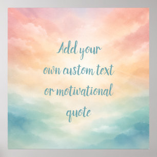 Personalisiertes Inspirationszitat – Pastell-Sonne Poster
