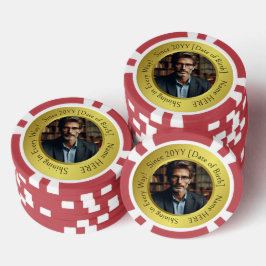 Personalisiertes, inspirierendes Foto zum Geburtst Pokerchips