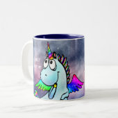 Personalisiertes intergalaktisches Weihnachtsschne Zweifarbige Tasse (Vorderseite Links)