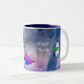 Personalisiertes intergalaktisches Weihnachtsschne Zweifarbige Tasse (VorderseiteRechts)