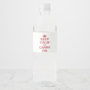 Personalisiertes Internet-Meme KEEP CALM und MACH  Wasserflaschenetikett