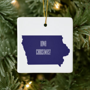 Personalisiertes Iowa-Ornament Keramikornament
