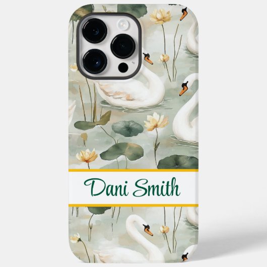 Personalisiertes iPhone 14 Pro Max Gehäuse Schwäne Case-Mate iPhone Hülle (Rückseite)