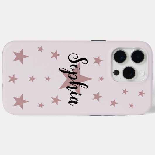 Personalisiertes iPhone 15 Pro Max Fall - rosa Ste Case-Mate iPhone Hülle (Rückseite (Horizontal))