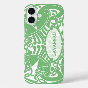 Personalisiertes iPhone mit keltischem Vogelkreism 16 Plus Hülle