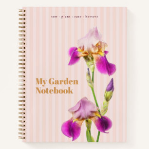 Personalisiertes Iris Cottagecore und Garten Notizblock