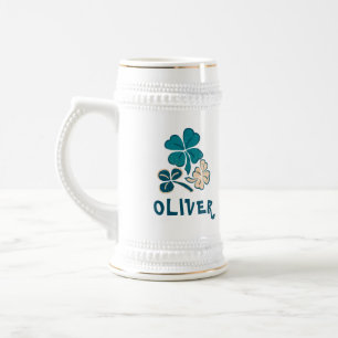 Personalisiertes Irisch Grünes Kleeblatt Bierglas