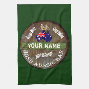 Personalisiertes irisches Aussie-Pub-Schild Küchentuch