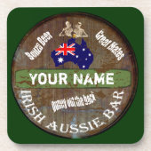 Personalisiertes irisches Aussie Pub-Zeichen Untersetzer (Vorderseite)
