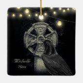 Personalisiertes Irisches Keltisches Kreuz und Cro Keramikornament (Rückseite)