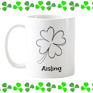 Personalisiertes irisches Kleeblatt Kaffeetasse