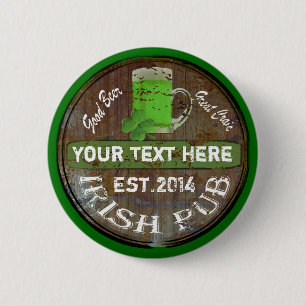 Personalisiertes irisches Pub-Schild Button