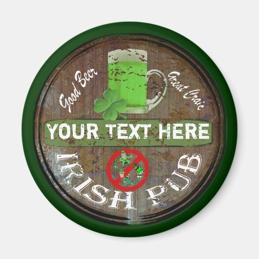 Personalisiertes irisches Pub-Schild Magnet (Vorne)