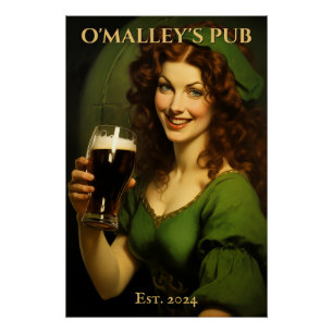 Personalisiertes irisches Pub-Schild St. Patrick Poster