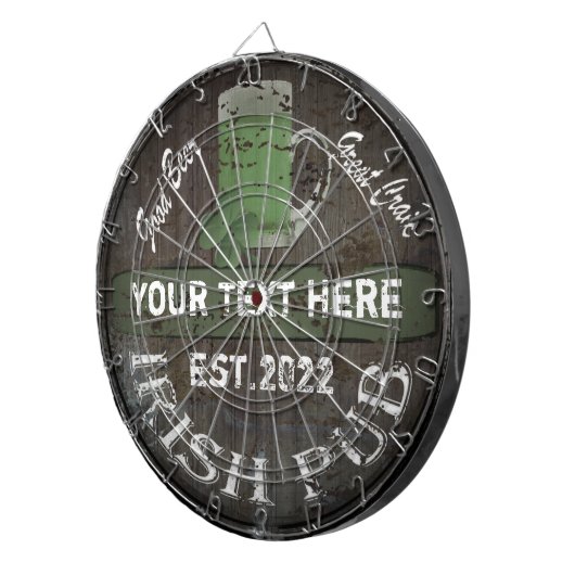 Personalisiertes irisches Pub-Zeichen Dartscheibe (Vorderseite rechts)
