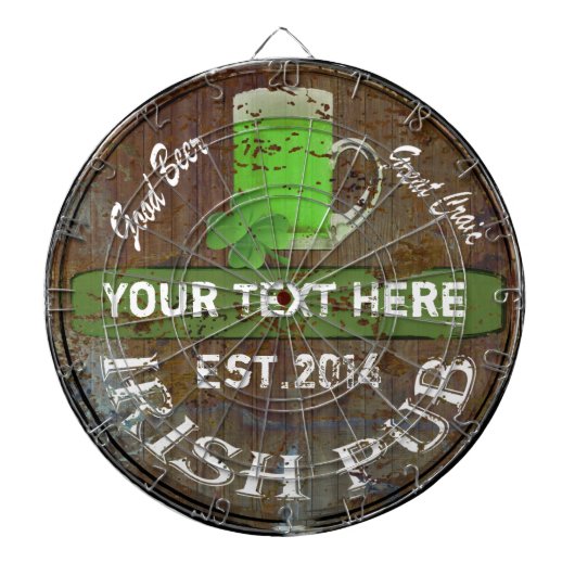 Personalisiertes irisches Pub-Zeichen Dartscheibe (vorne)