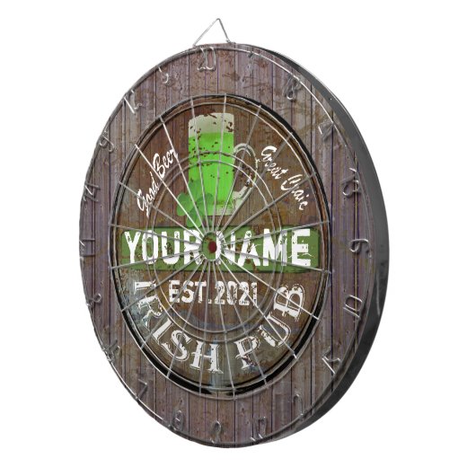 Personalisiertes irisches Pub-Zeichen Dartscheibe (Vorderseite rechts)