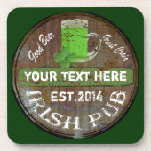 Personalisiertes irisches Pub-Zeichen Getränkeuntersetzer (Vorderseite)
