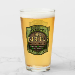 Personalisiertes irisches Pub-Zeichen Glas