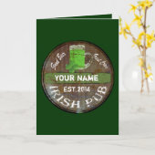 Personalisiertes irisches Pub-Zeichen Karte (Gelbe Blume)