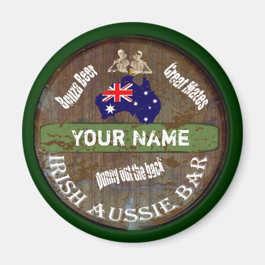 Personalisiertes irisches Pub-Zeichen Magnet (Vorne)