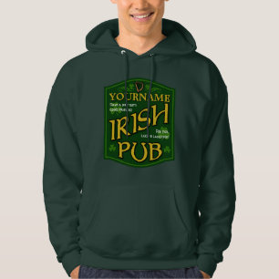 Personalisiertes irisches Pub-Zeichen-mit Kapuze Hoodie