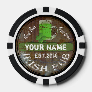 Personalisiertes irisches Pub-Zeichen Pokerchips