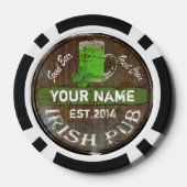 Personalisiertes irisches Pub-Zeichen Pokerchips (Rückseite)