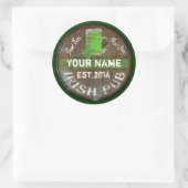 Personalisiertes irisches Pub-Zeichen Runder Aufkleber (Tasche)