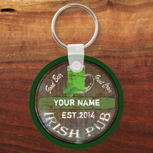 Personalisiertes irisches Pub-Zeichen Schlüsselanhänger (Vorderseite)