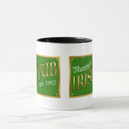 Personalisiertes irisches Pub-Zeichen Tasse (Zentrum)