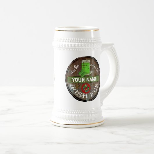Personalisiertes irisches Pubzeichen Bierglas (VorderseiteRechts)
