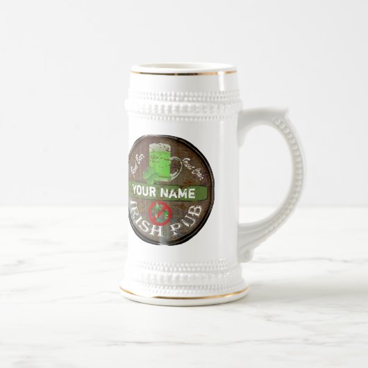 Personalisiertes irisches Pubzeichen Bierglas (Rechts)