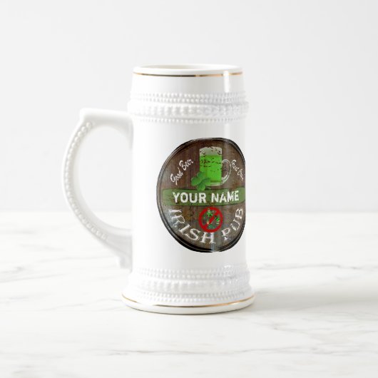 Personalisiertes irisches Pubzeichen Bierglas (Links)
